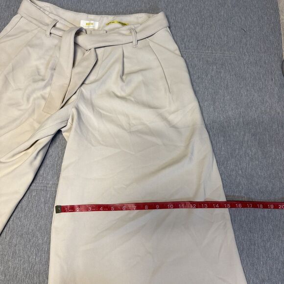 Anthropologie Maeve Tan Culottes Cropped Wide Leg Pants Womens 8 Belted Stretchy - Picture 5 of 14